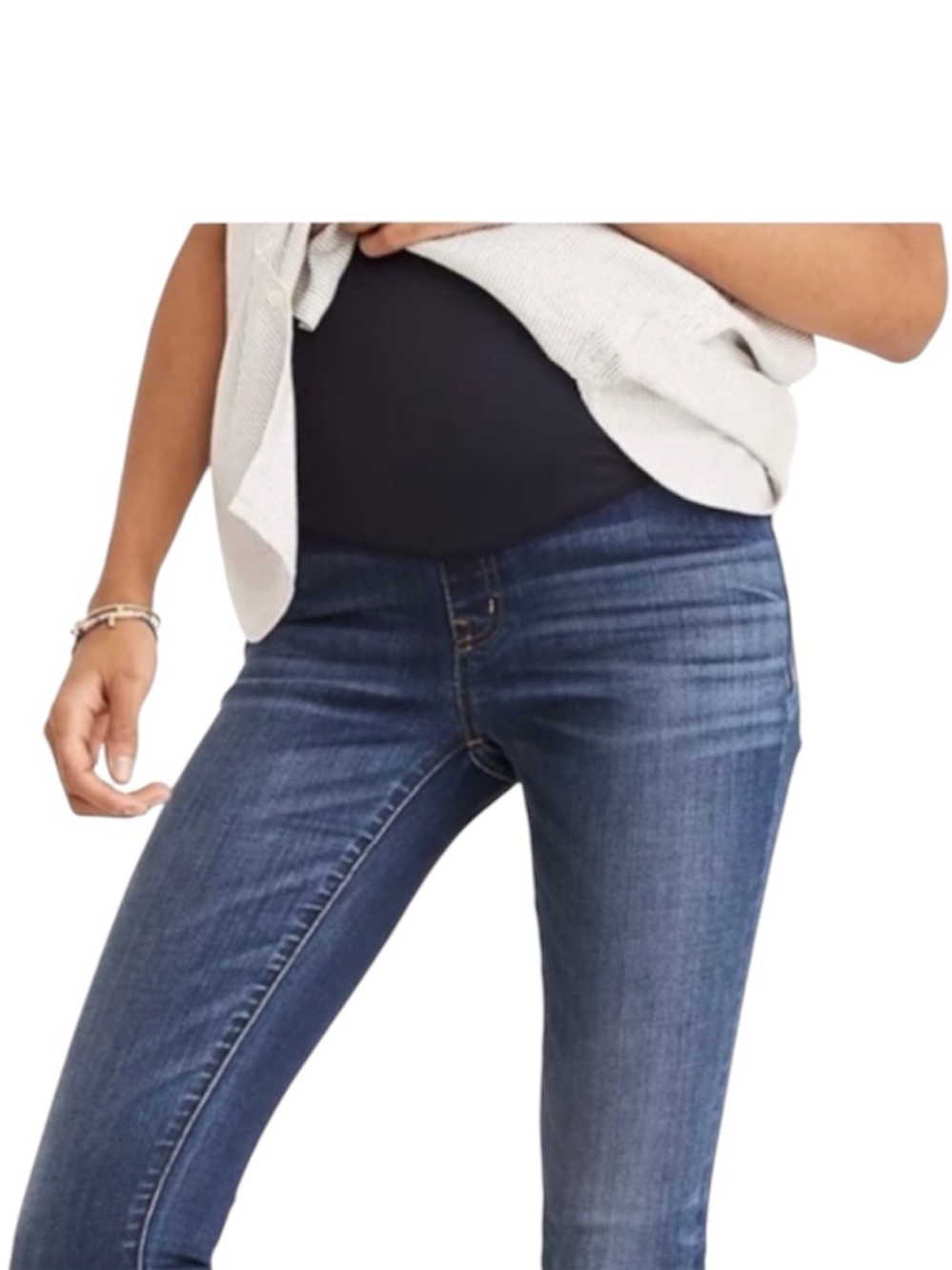 Madewell Maternity Straight Leg denim Jeans with Classic Wash Stovepipe Jeans 29